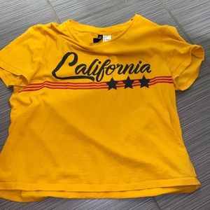 California yellow slightly cropped T-shirt